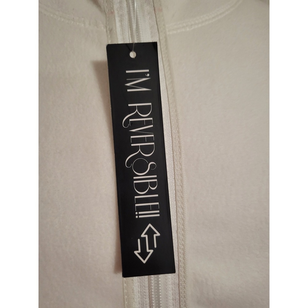 Classic Concepts Cream Embossed Fleece Zip Up Jacket reversible size L - Picture 11 of 11